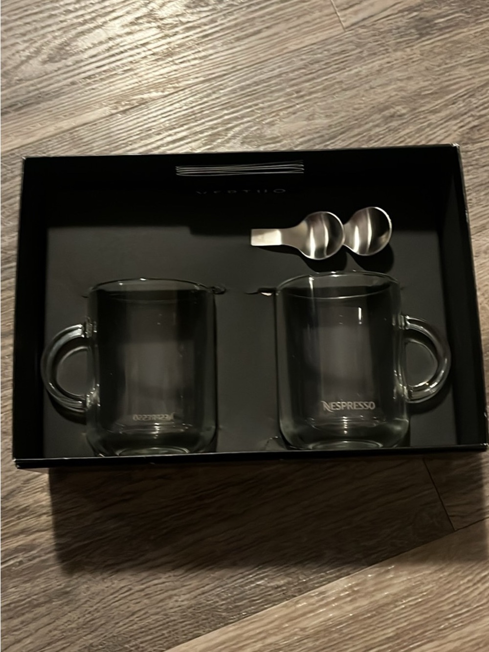 Nespresso 12oz Glass Cup with spoon Set